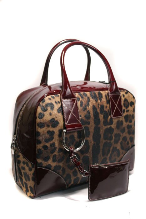 Dolce & Gabbana DG BB2632 Leopard Burgundy Handbag