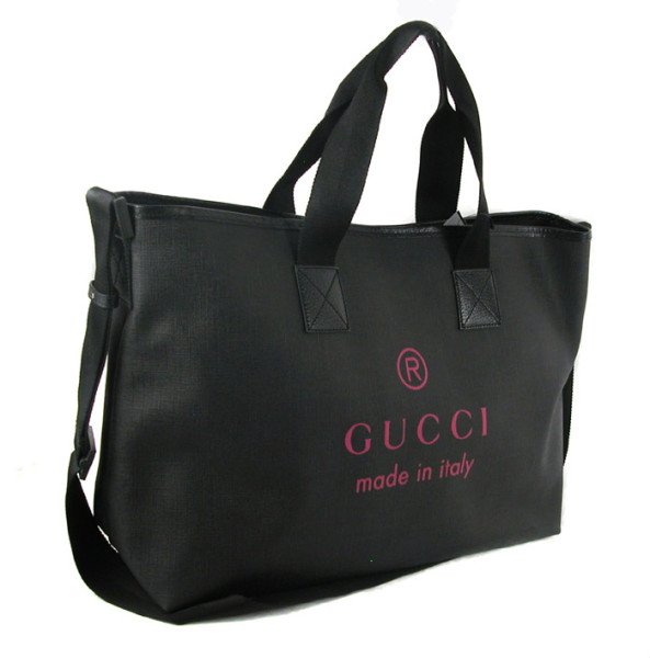 Gucci 231860 Black/Pink Large Nylon Tote Bag Handbag