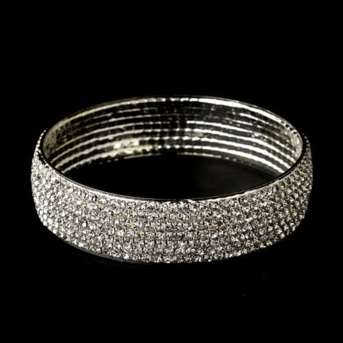 Silver Genuine Crystal Bangle Bracelet