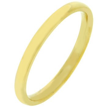 NEW 2mm Gold Bonded Stainless Steel Wedding Band