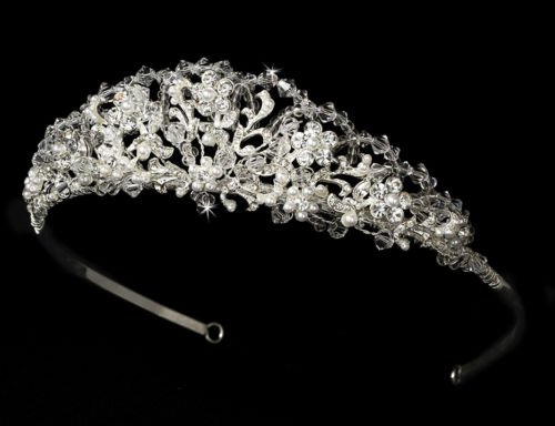 Silver Enchanting Swarovski Crystal Pearl Tiara