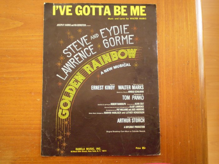 I'VE GOTTA BE ME PIANO SHEET MUSIC WALTER MARKS 1967
