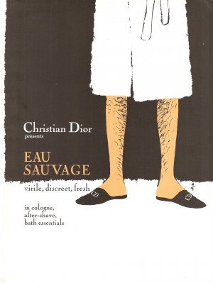 CHRISTIAN DIOR Rene Gruau AD 1969 EAU SAVAGE COLOGNE