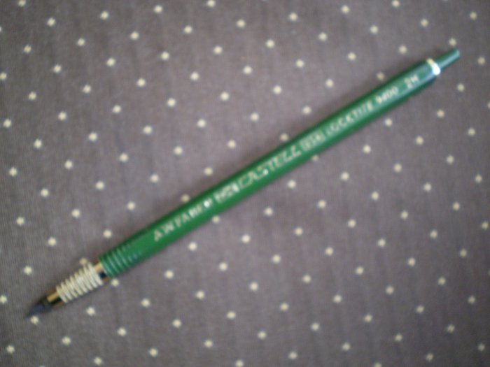 VINTAGE A.W. FABER CASTELL LOCKTITE 9400 2H GREEN LEADHOLDER PENCIL GREEN PUSHBUTTON