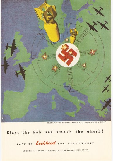 1944 Vintage Ad - Lockheed Aircraft "Blast the hub and smash the wheel!" WWII WW2