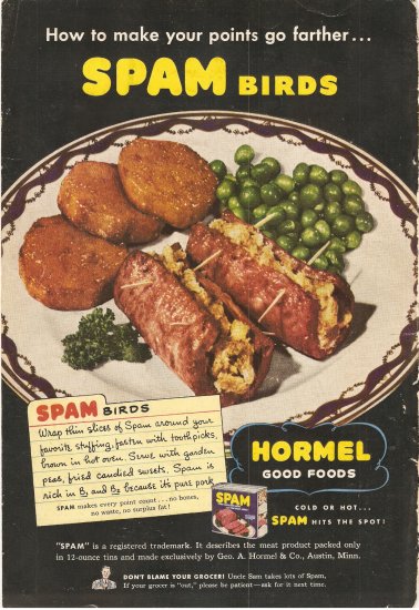 1944 Vintage Ad - Hormel Spam Birds