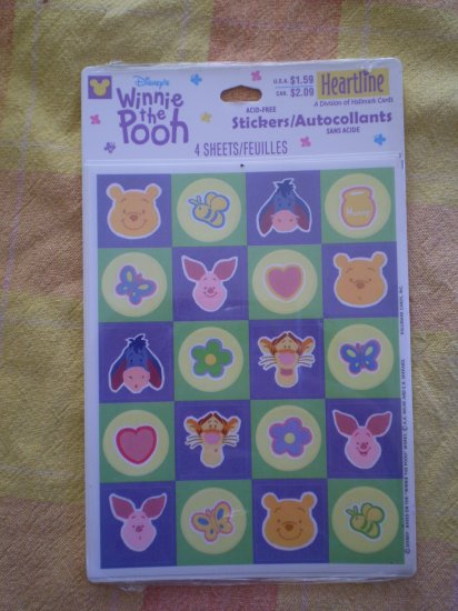 NEW HEARTLINE STICKERS WINNIE THE POOH HALLMARK