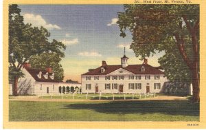 West Front Mt Vernon Virginia vintage postcard