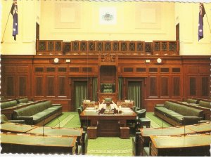 House of Representatives Chamber Parliament House Canberra Australia Robert Schorn postcard