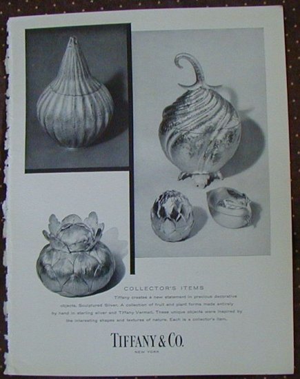 VINTAGE TIFFANY Sterling Vermeil 1960 AD~Gourd Artichoke Fruit