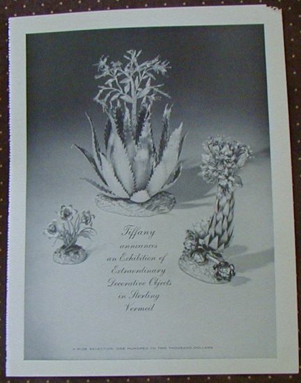 VINTAGE TIFFANY Sterling Vermeil 1961 AD~Flowers & Plants