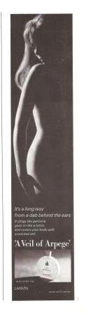 Veil of Arpege Lanvin Perfume Lotion Vintage Ad 1967