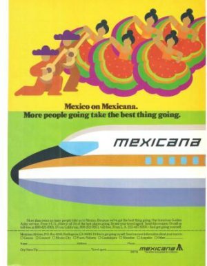 Mexico on Mexicana Airlines Vintage Ad 1978 Golden Aztec Service