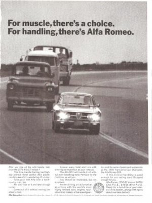 Alfra Romeo 1750 GT Veloce Handling Vintage Ad June 1971