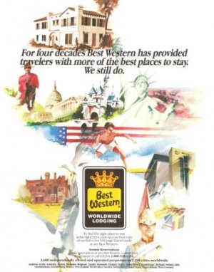 Best Western Worldwide Lodging Motel Hotel Vintage Ad 1984 Olympic Games