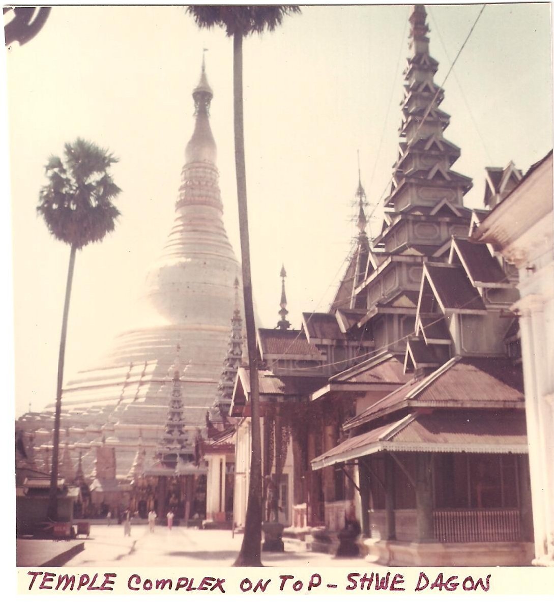 Vintage Photograph Burma Temple Complex Top Shwe Dagon 1968 Myanmar