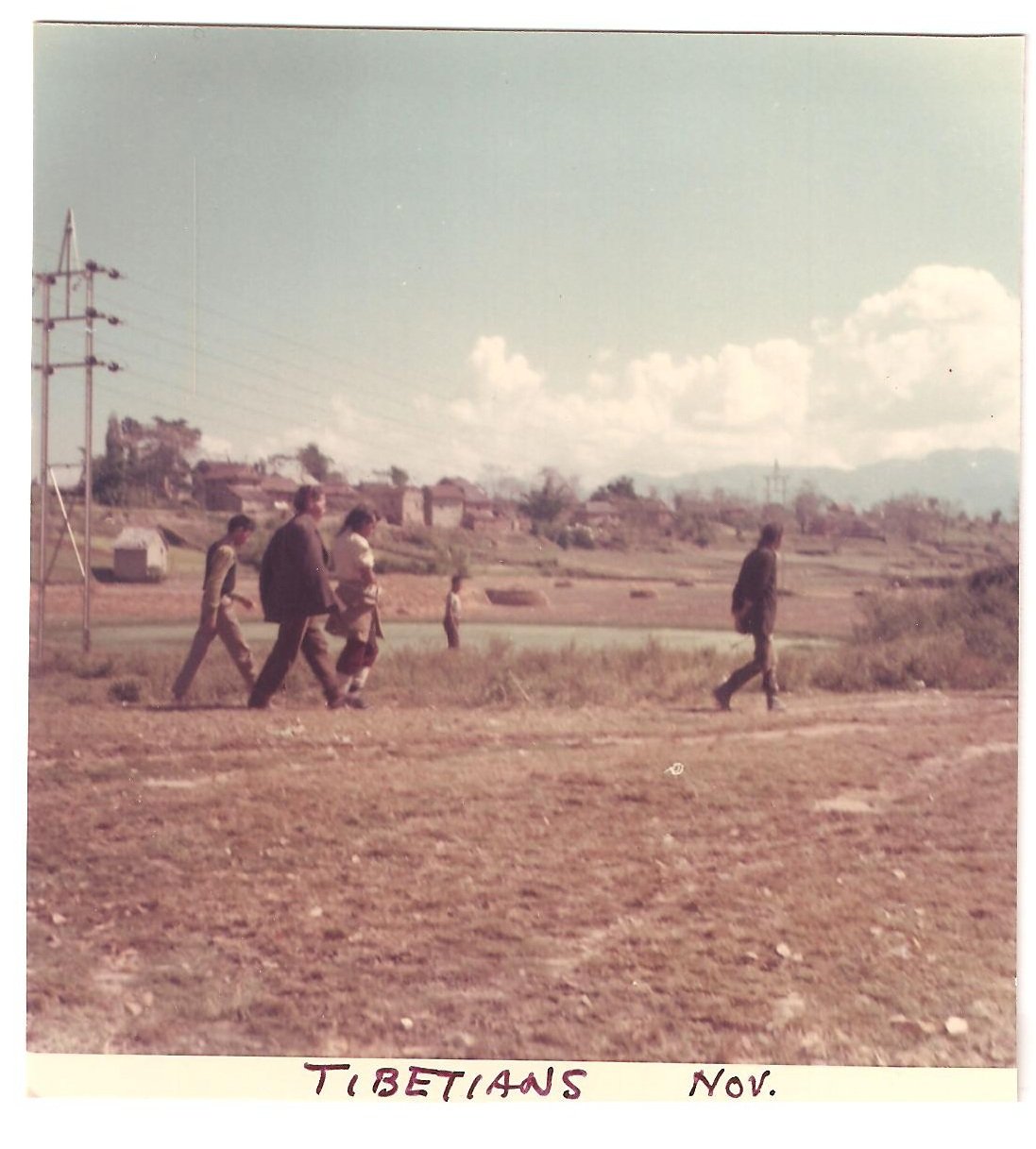 Vintage Photograph Tibetians Tibet Walking 1968