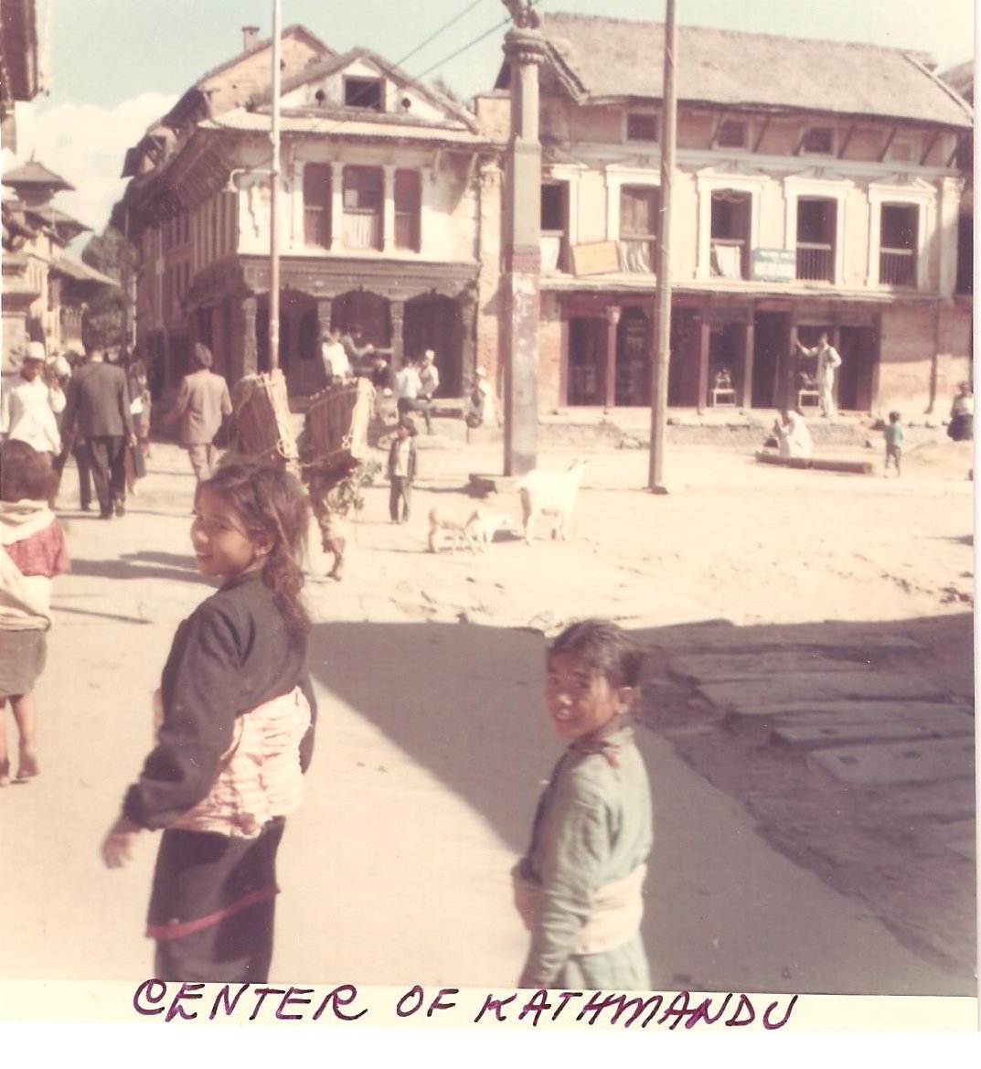 Vintage Photograph Center Kathmandu Children Walking Nepal 1968