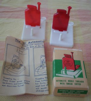 Needle Threader Lot 2 FP Hong Kong Vintage Automatic Thread Cutter