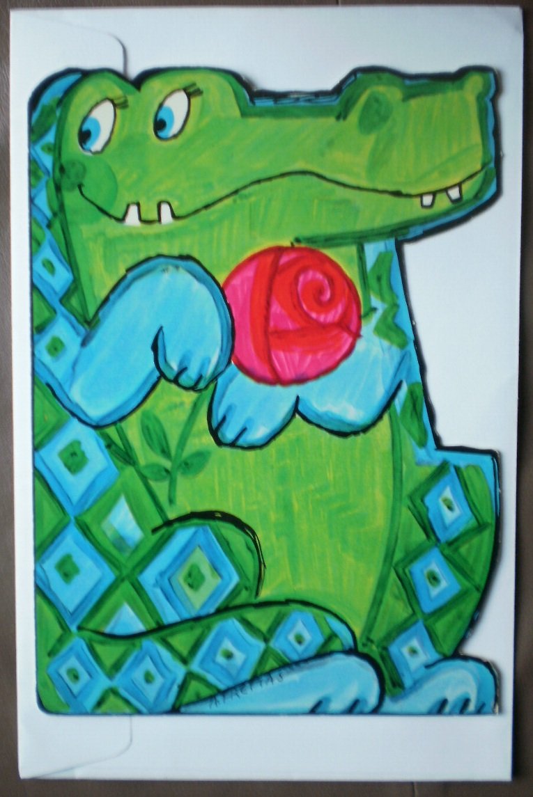 Crocodile Alligator Get Well Card Hallmark Fancifuls Vintage Greeting