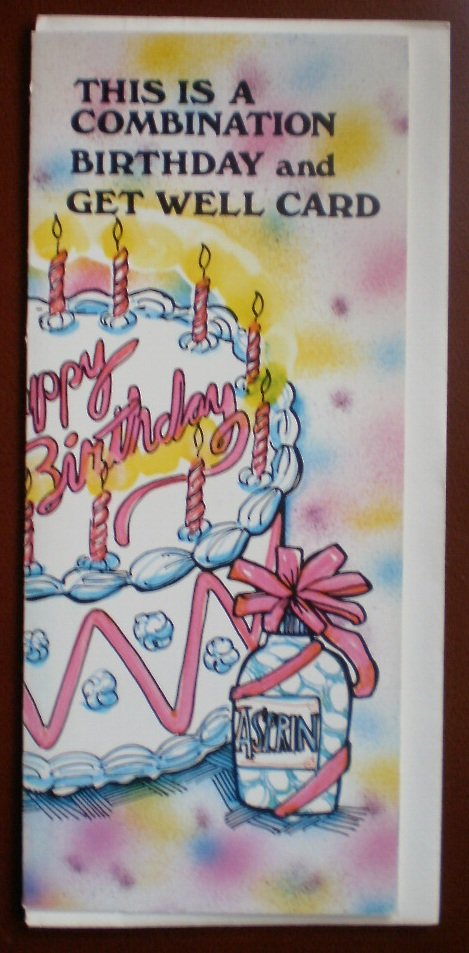 Birthday Card Vintage Kalan Good Gumor Combination Get Well