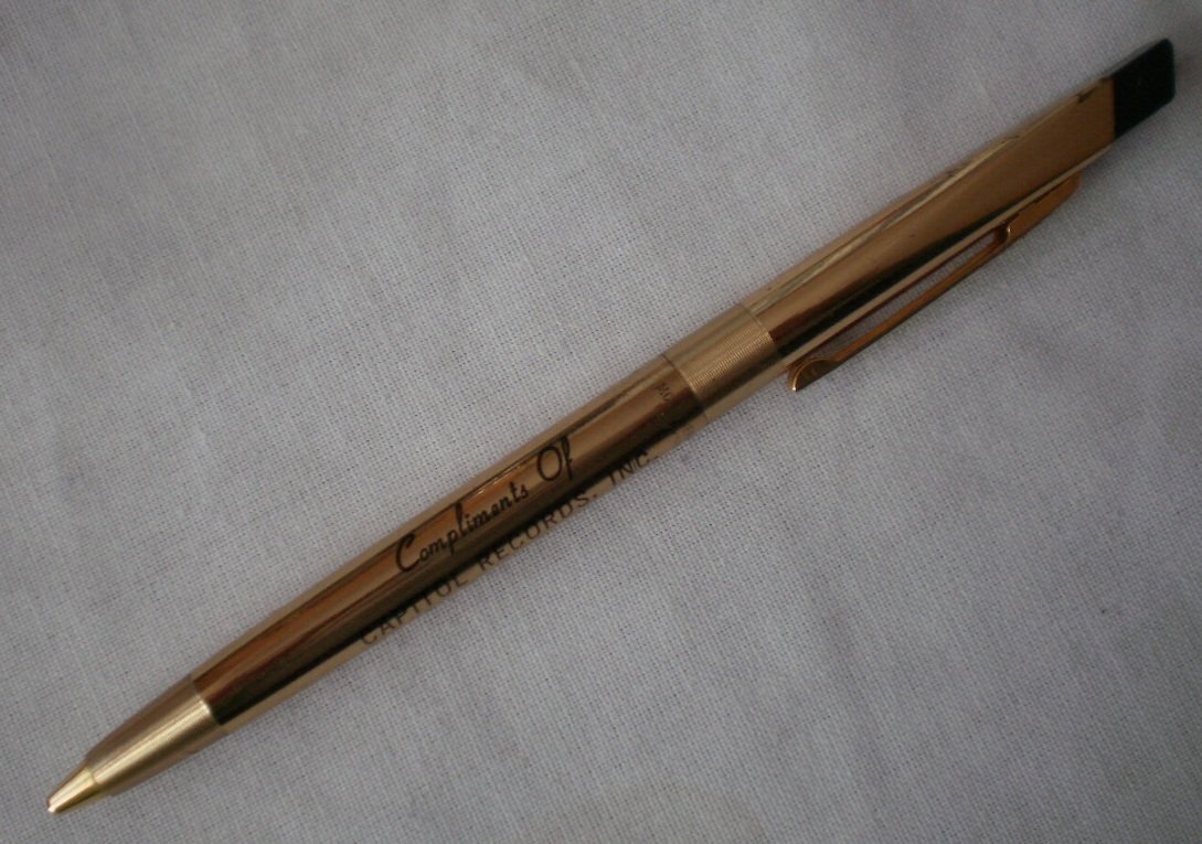 Vintage Pen Advertising Capitol Records Los Angeles Unipeco Goldtone