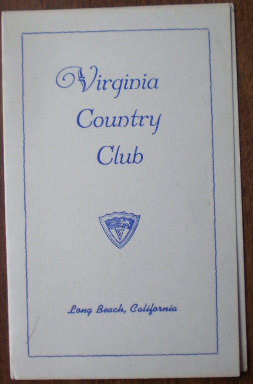 Vintage Golf Scorecard Virginia Country Club Long Beach CA ...