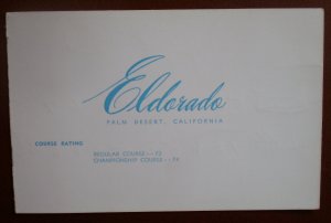 Vintage Golf Scorecard Eldorado Palm Desert Mike Portik score card