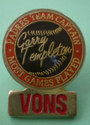 Vons Pin Garry Templeton Padres Team Captain Most Games Played