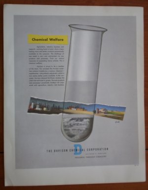 Vintage Ad Davison Chemical Corporation 1948 Chemical Warfare Test Tube