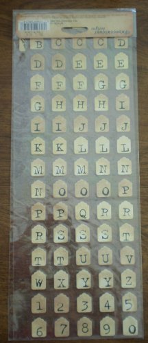 Rebecca Sower Nostalgiques Stickers Tea Stained Tag ABC Stickopotamus Alphabet Numerals