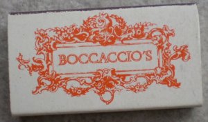 Vintage Matchbook Boccaccio's Restaurant Westlake Village CA Matches Matchbox
