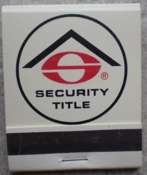 Vintage Matchbook Security Title Insurance Company Safeco Matches