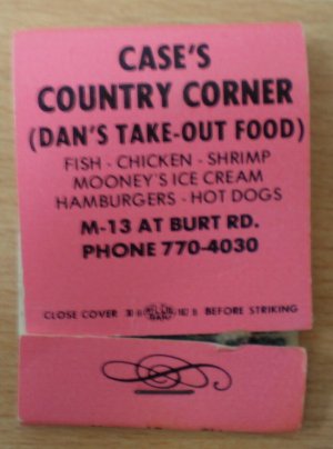 Vintage Matchbook Case Country Corner Restaurant Burt Michigan Matches