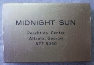 Vintage Matchbook Midnight Sun Peachtree Center Atlanta Georgia Matches Matchbox