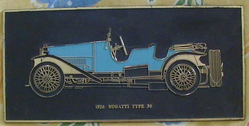 1926 Bugatti Type 30 Frank Down Plaque Plate Decor Vintage