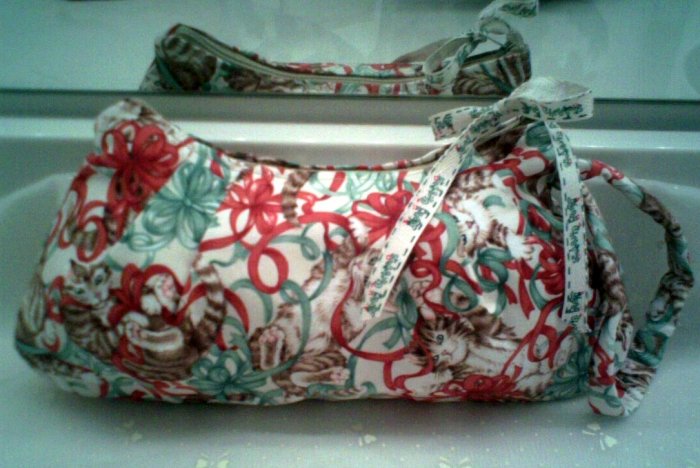 Playful Kittens and Ribbons Holiday Wristlet