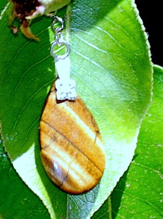 Teardrop tigereye earring