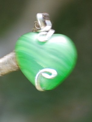 Hand wrapped heart charm