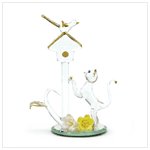 Cat and Bird House on Mirror Figurine