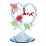 Spun Glass Hummingbird Love Figurine