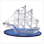 Spun Glass Sailboat on Crystal Seas