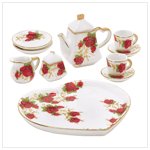 Miniature Rosebud Tea Set
