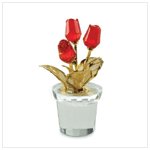 Mini Glass Red Rose Bouquet