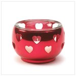 Red Silver Hearts Votive Candleholder