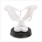 White Color Hands and Heart Figurine