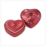 Red Beaded Heart Candle