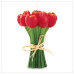 Red Tulips Bouquet Candle