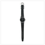 Men's Black Dial Leather Watch