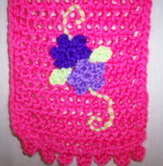 Child's Pink Flower Scarf